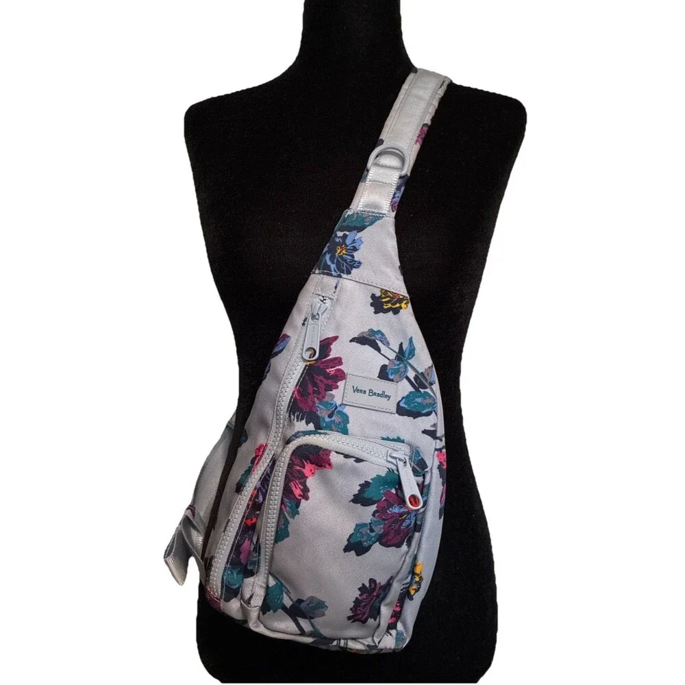 Vera Bradley Sling Backpack Floral Recycled ReActive Boho Travel Eco Friendly
